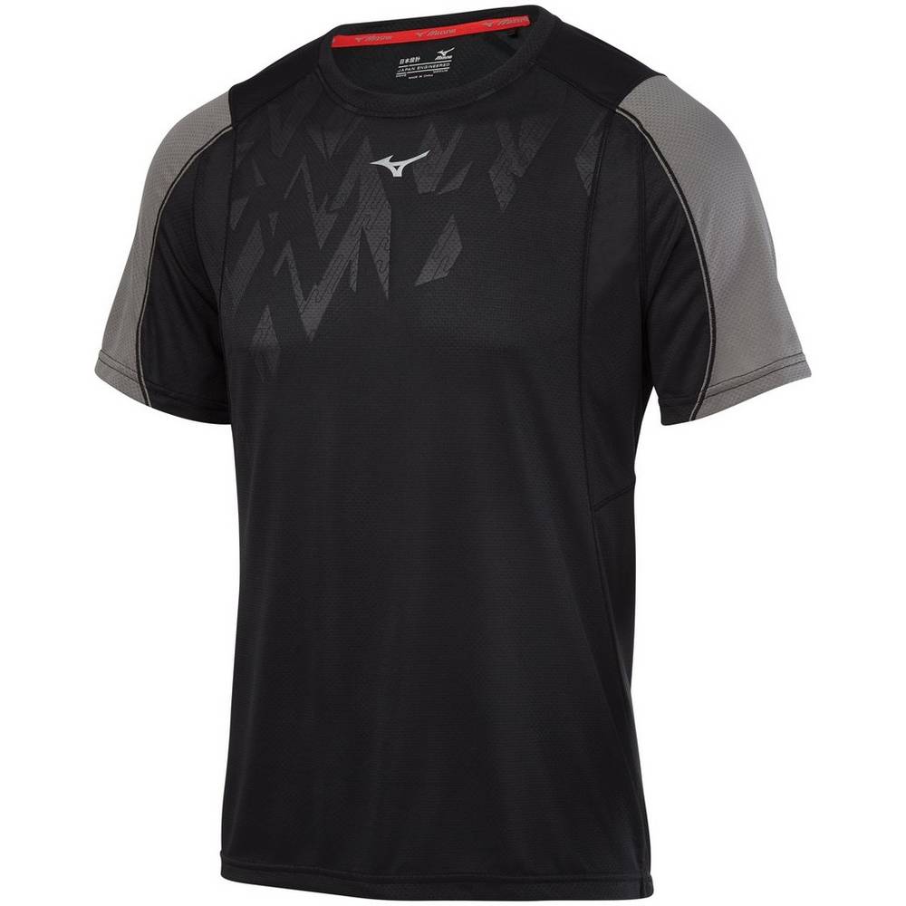 Mizuno Men's Alpha Vent Running T-Shirts Black (421654-JPC)